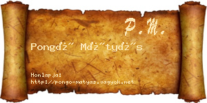 Pongó Mátyás névjegykártya