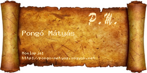 Pongó Mátyás névjegykártya